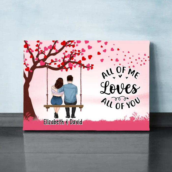 Couple Sitting On Tree Swing - Personalized Canvas For Him, For Her, Valentine's Day