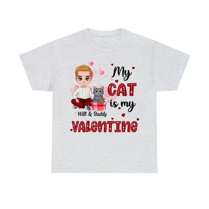 My Cat is My Valentine - Valentine's Day Personalized Gifts Custom Shirt for Cat Mom