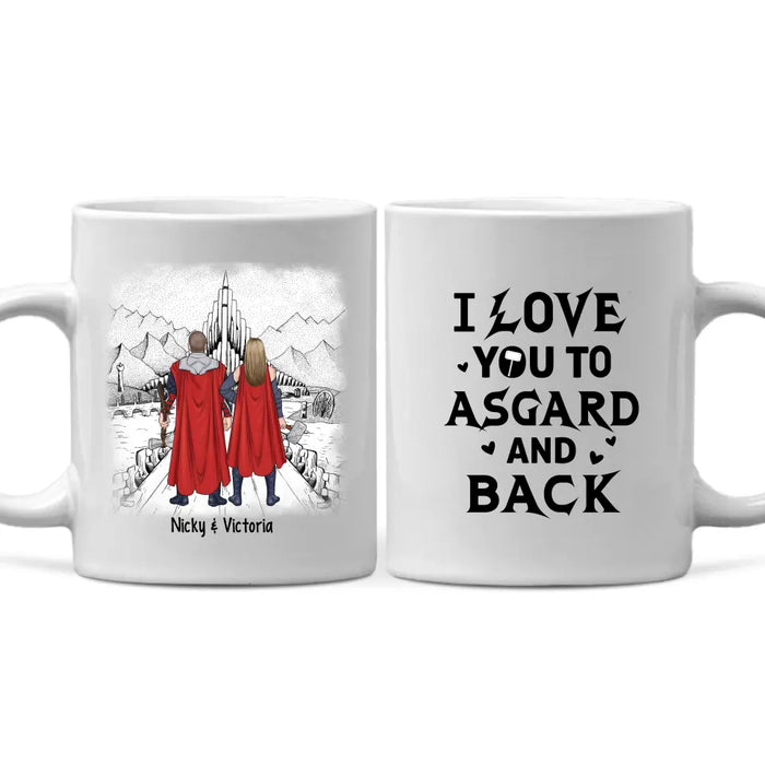 I Love You To Asgard And Back - Personalized Gifts Custom Norse Mythology Mug For Him, Her, For Couples