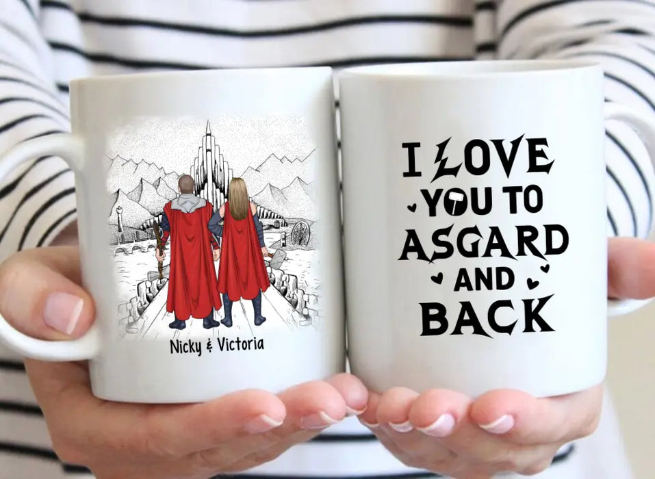 I Love You To Asgard And Back - Personalized Gifts Custom Norse Mythology Mug For Him, Her, For Couples