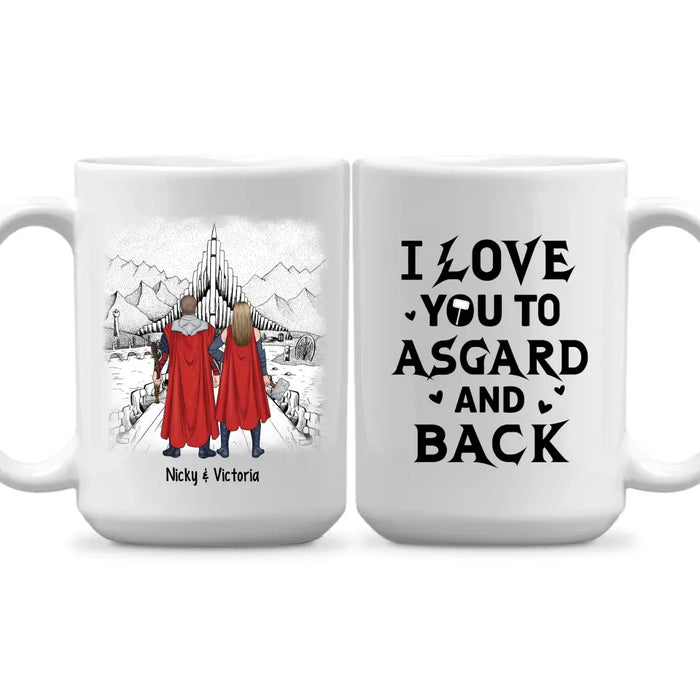 I Love You To Asgard And Back - Personalized Gifts Custom Norse Mythology Mug For Him, Her, For Couples