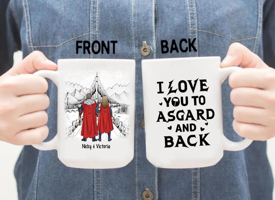 I Love You To Asgard And Back - Personalized Gifts Custom Norse Mythology Mug For Him, Her, For Couples