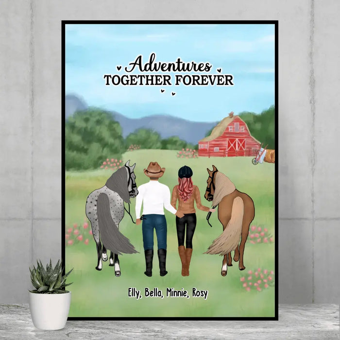 Riding Partners For Life - Personalized Gifts Custom Horse Poster For Couples, Horse Lovers