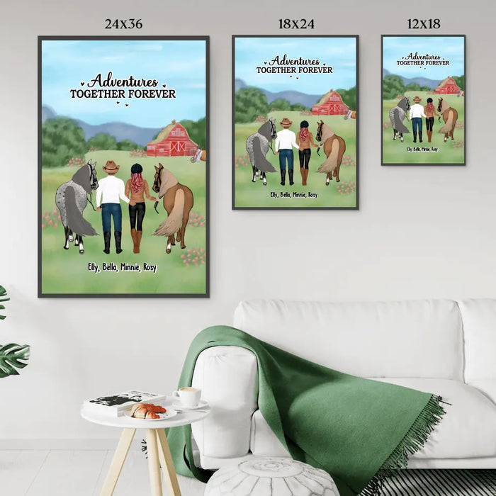 Riding Partners For Life - Personalized Gifts Custom Horse Poster For Couples, Horse Lovers