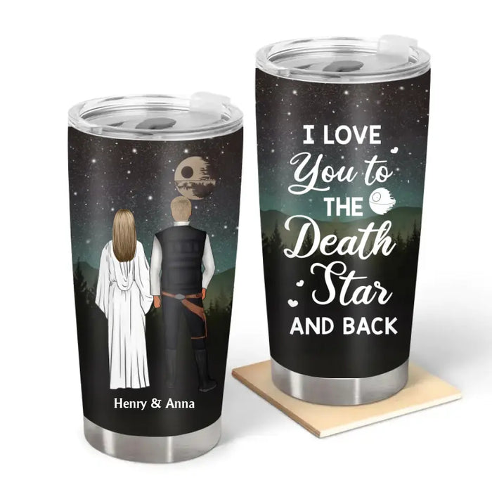 I Love You To The Death Star And Back- Personalized Gifts Custom Tumbler For Couples