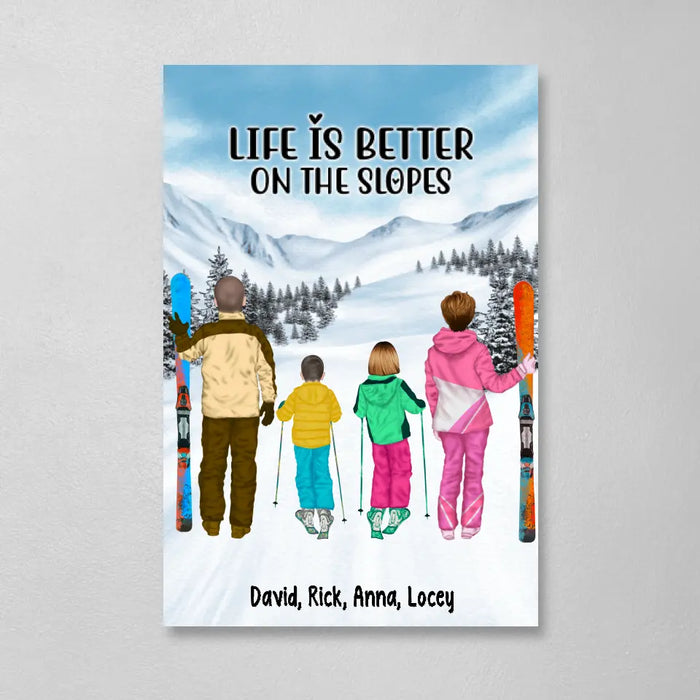 Skiing Buddies Forever - Personalized Gifts Custom Canvas For Family, Skiing Lovers