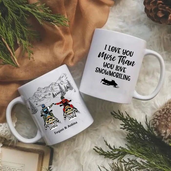 The Best Memories Are Made On The Sled - Personalized Gifts Custom Mug For Couples, Friends, Snowmobiling Lovers