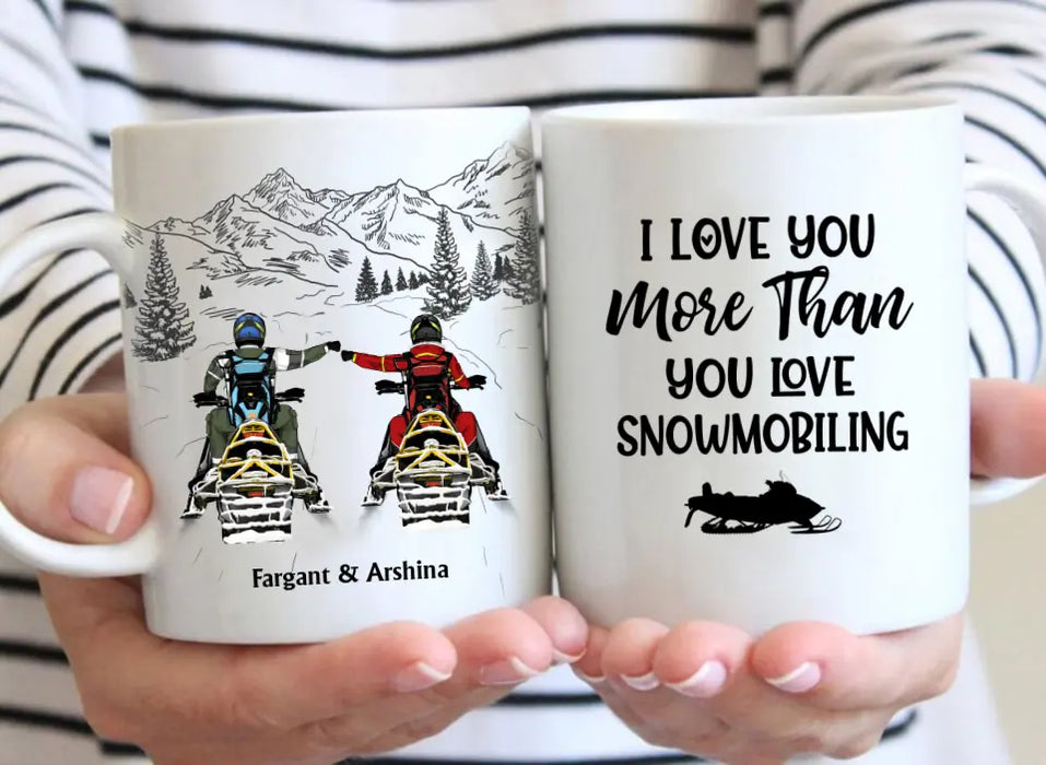 The Best Memories Are Made On The Sled - Personalized Gifts Custom Mug For Couples, Friends, Snowmobiling Lovers