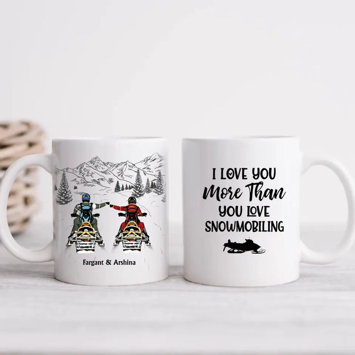 The Best Memories Are Made On The Sled - Personalized Gifts Custom Mug For Couples, Friends, Snowmobiling Lovers