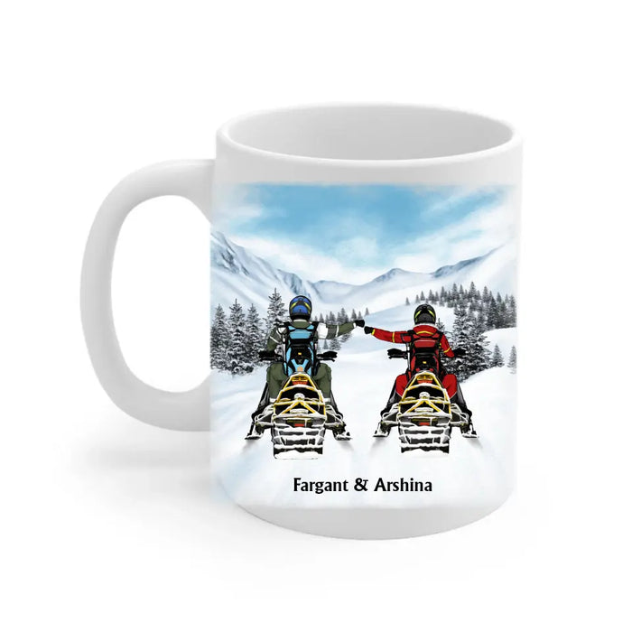 I Love You More Than You Love Snowmobiling - Personalized Gifts Custom Mug For Couples, Friends, Snowmobiling Lovers