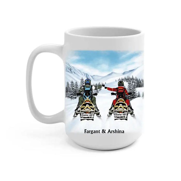 I Love You More Than You Love Snowmobiling - Personalized Gifts Custom Mug For Couples, Friends, Snowmobiling Lovers