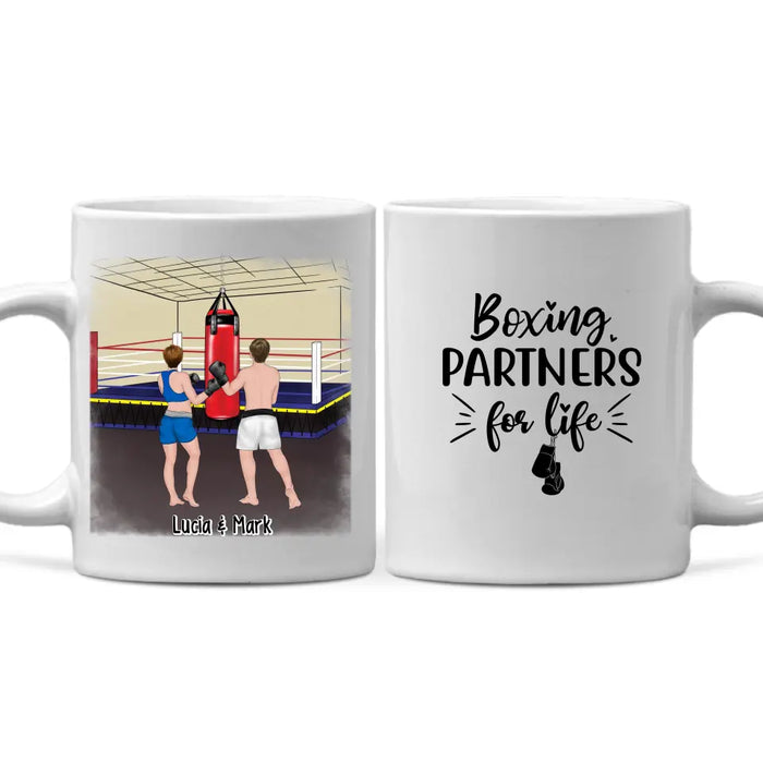 Boxing Partners For Life - Personalized Gifts Custom Boxing Mug For Couples, Boxing Lovers