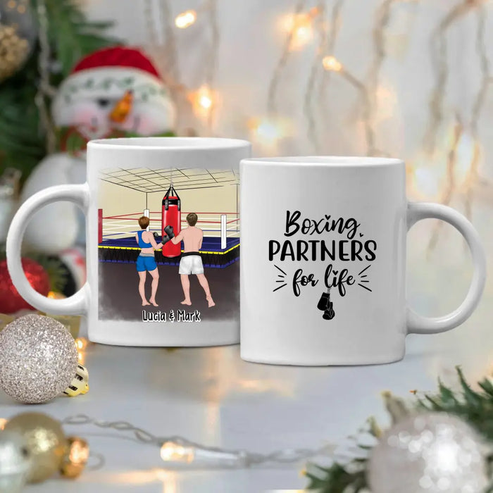 Boxing Partners For Life - Personalized Gifts Custom Boxing Mug For Couples, Boxing Lovers