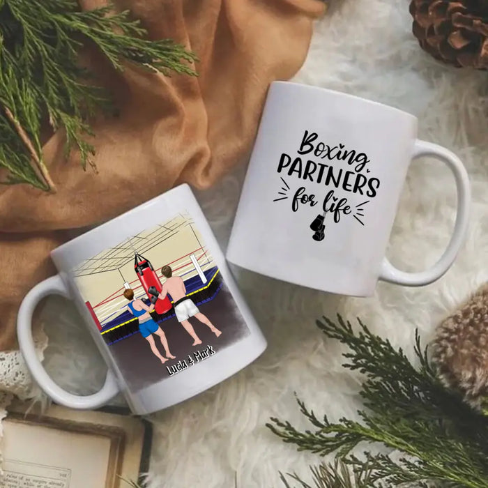 Boxing Partners For Life - Personalized Gifts Custom Boxing Mug For Couples, Boxing Lovers