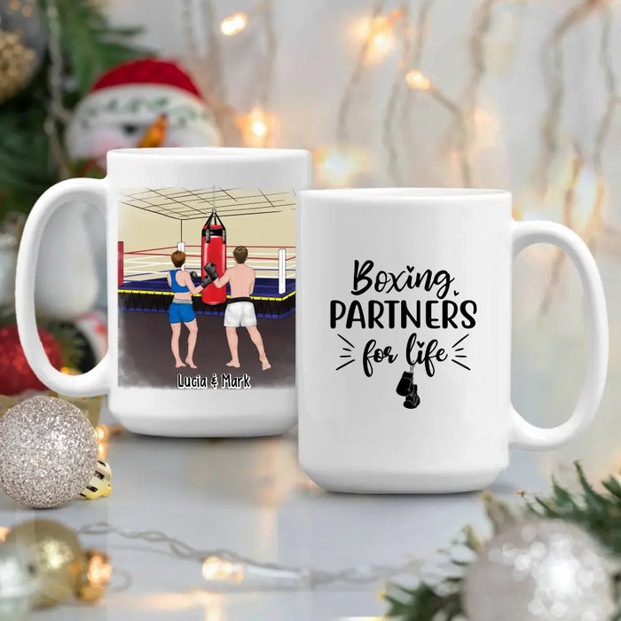 Boxing Partners For Life - Personalized Gifts Custom Boxing Mug For Couples, Boxing Lovers