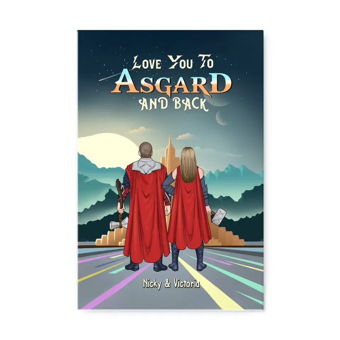 Love You To Asgard And Back - Personalized Gifts Custom Canvas For Couples, For Him Her