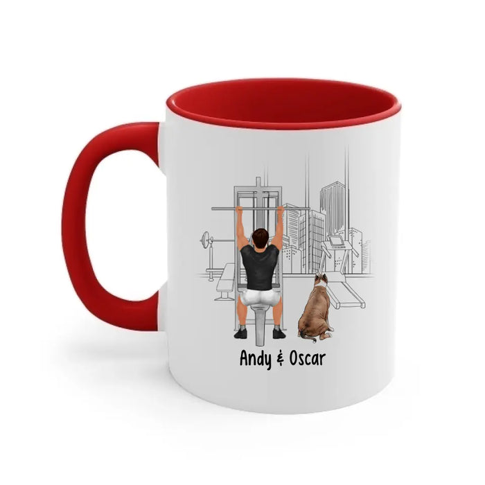 Dog Solves Most Of My Problems Workout Solves The Rest - Personalized Mug For Him, Dog Lovers, Fitness