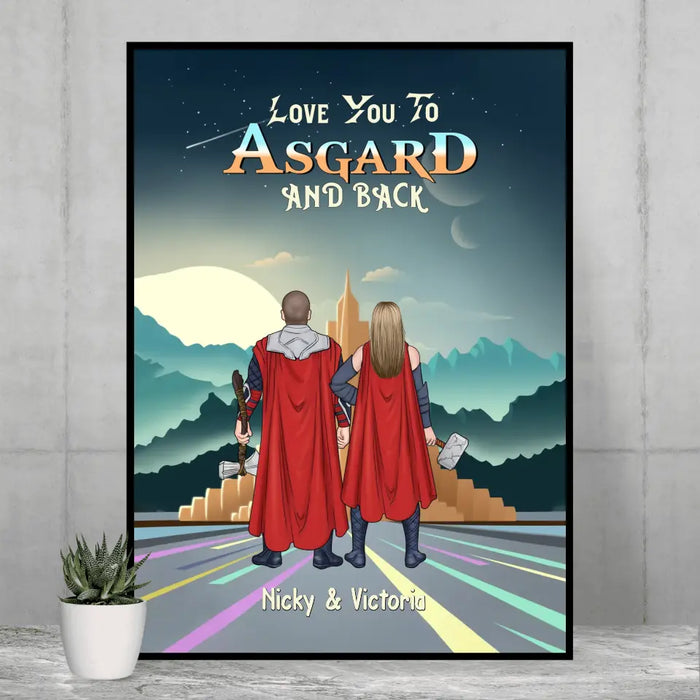 Love You To Asgard And Back - Personalized Gifts Custom Poster For Couples, For Him Her