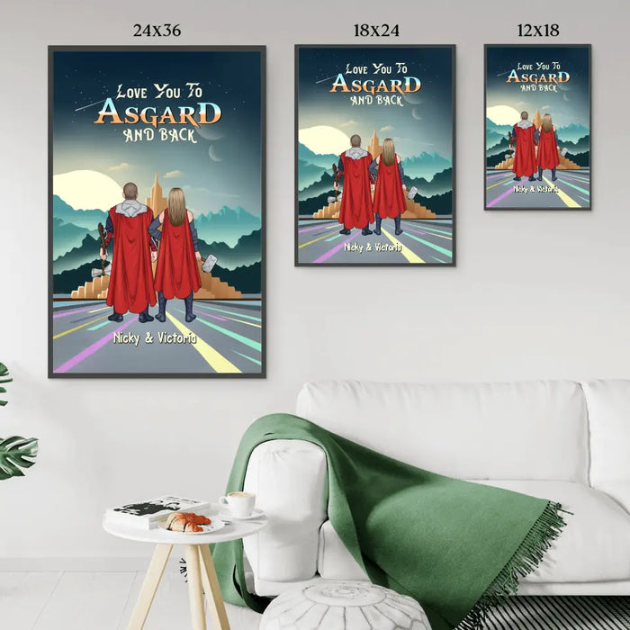 Love You To Asgard And Back - Personalized Gifts Custom Poster For Couples, For Him Her