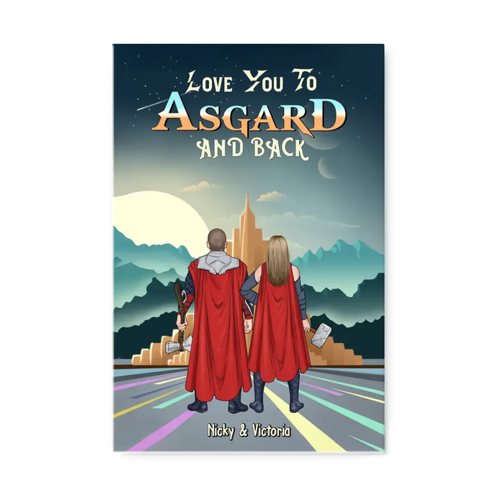 Love You To Asgard And Back - Personalized Gifts Custom Canvas For Couples, For Him Her