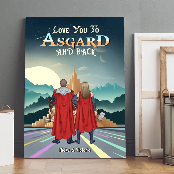 Love You To Asgard And Back - Personalized Gifts Custom Canvas For Couples, For Him Her