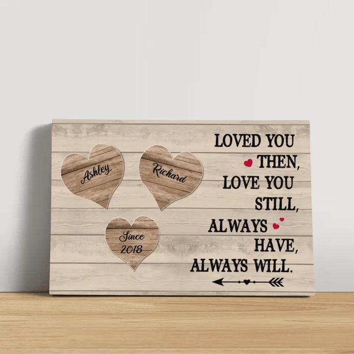 Loved You Then, Love You Still, Always Have Always Will - Personalized Gifts Custom Canvas for Couples, Anniversary Gift