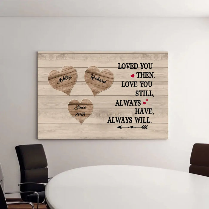 Loved You Then, Love You Still, Always Have Always Will - Personalized Gifts Custom Canvas for Couples, Anniversary Gift