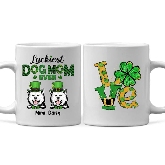 Luckiest Dog Mom Ever - Personalized Mug For Dog Mom, St. Patrick's Day