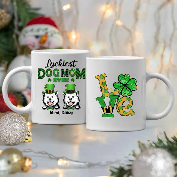 Luckiest Dog Mom Ever - Personalized Mug For Dog Mom, St. Patrick's Day