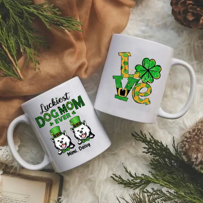 Luckiest Dog Mom Ever - Personalized Mug For Dog Mom, St. Patrick's Day