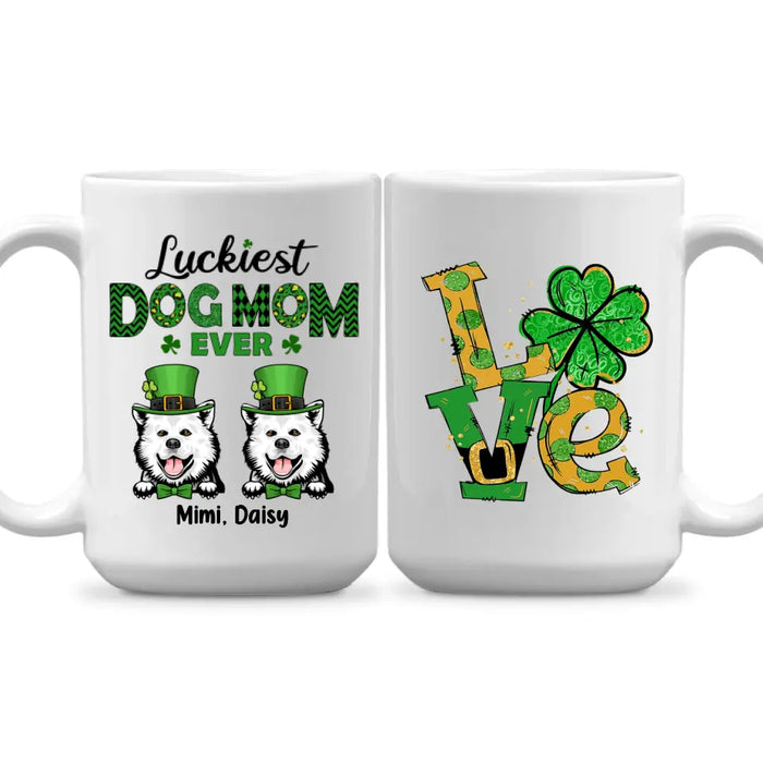 Luckiest Dog Mom Ever - Personalized Mug For Dog Mom, St. Patrick's Day