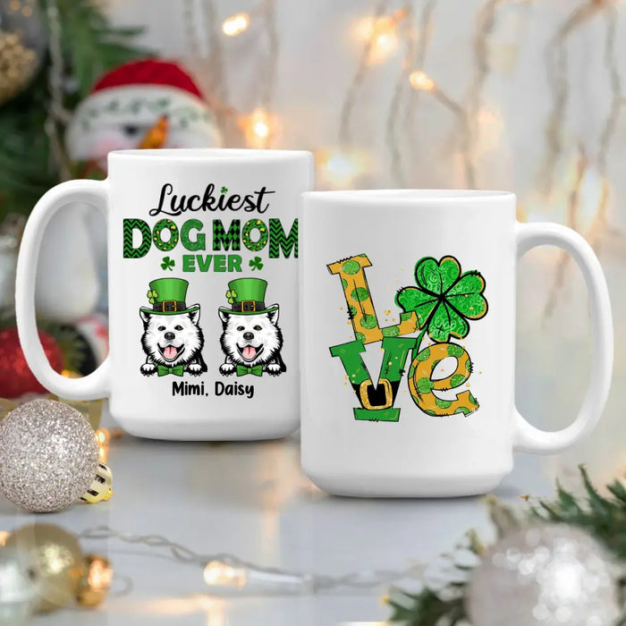 Luckiest Dog Mom Ever - Personalized Mug For Dog Mom, St. Patrick's Day