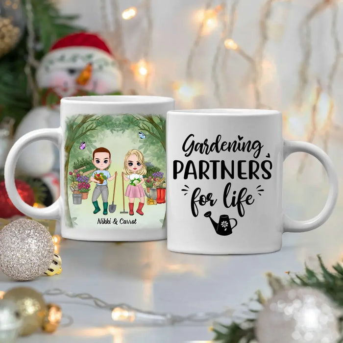 Gardening Partners For Life - Personalized Gifts Custom Mug For Couples, Him, Her, Gardening Lovers