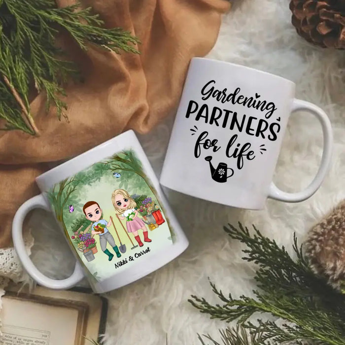 Gardening Partners For Life - Personalized Gifts Custom Mug For Couples, Him, Her, Gardening Lovers