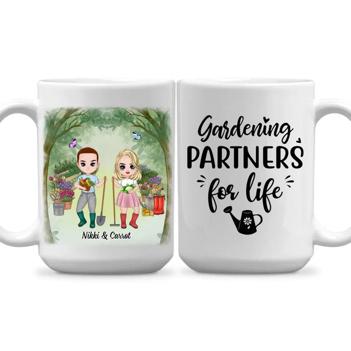 Gardening Partners For Life - Personalized Gifts Custom Mug For Couples, Him, Her, Gardening Lovers