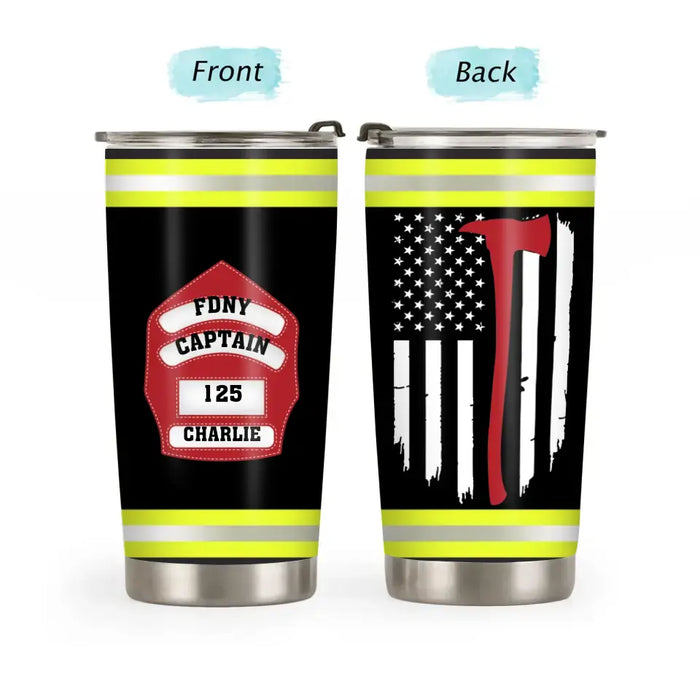American Flag Firefighter - Personalized Gifts Custom Tumbler for Firefighters
