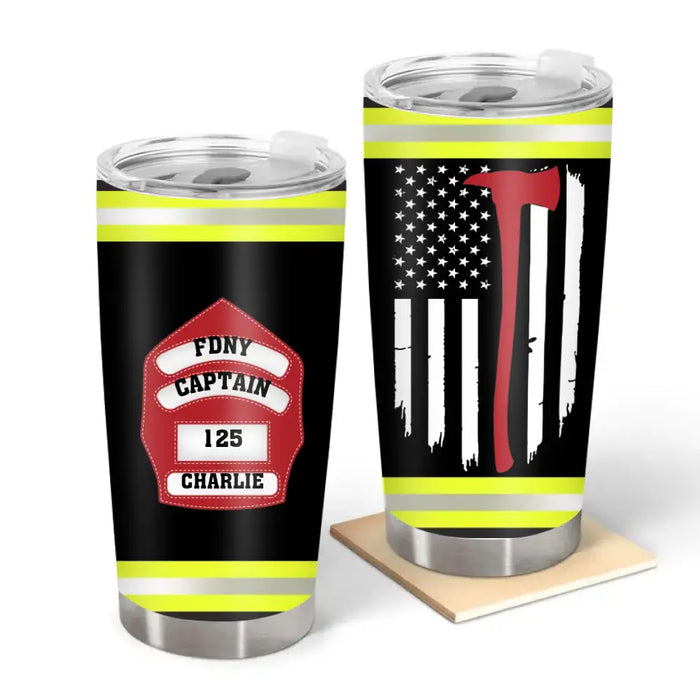 American Flag Firefighter - Personalized Gifts Custom Tumbler for Firefighters