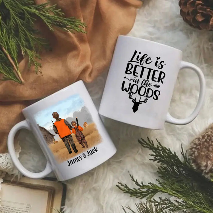 Personalized Hunting Mug - Life Is Better in the Woods - Gifts For Family