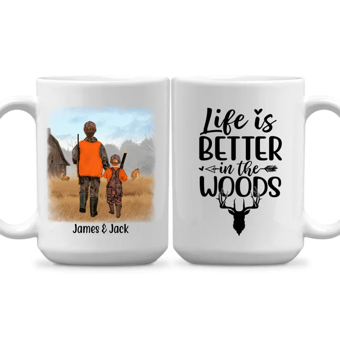 Personalized Hunting Mug - Life Is Better in the Woods - Gifts For Family