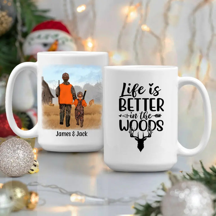 Personalized Hunting Mug - Life Is Better in the Woods - Gifts For Family