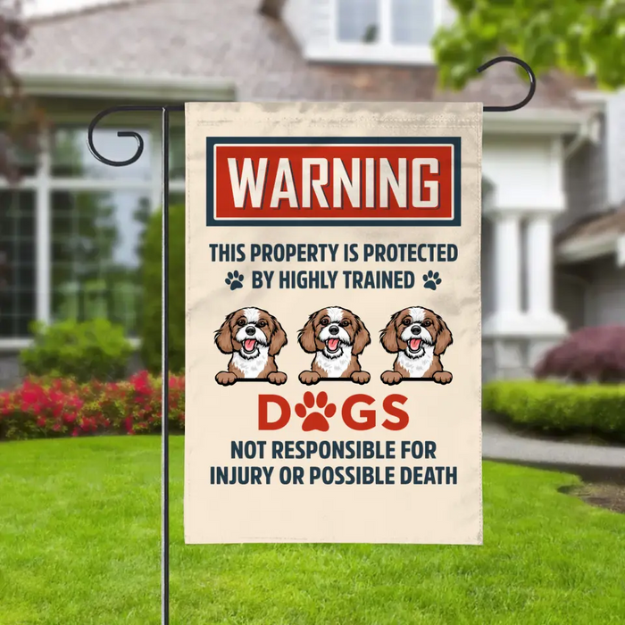 This Property Is Protected - Personalized Gifts Custom Garden Flag for Dog Mom or Dog Dad