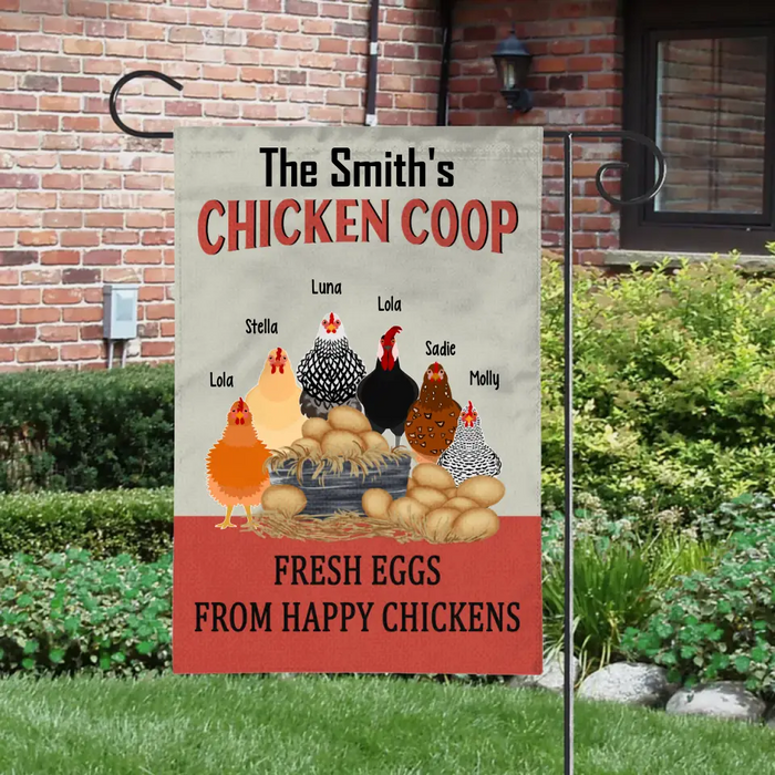 Personalized Garden Flag, Fresh Eggs From Happy Chickens, Gifts For Chicken Lovers