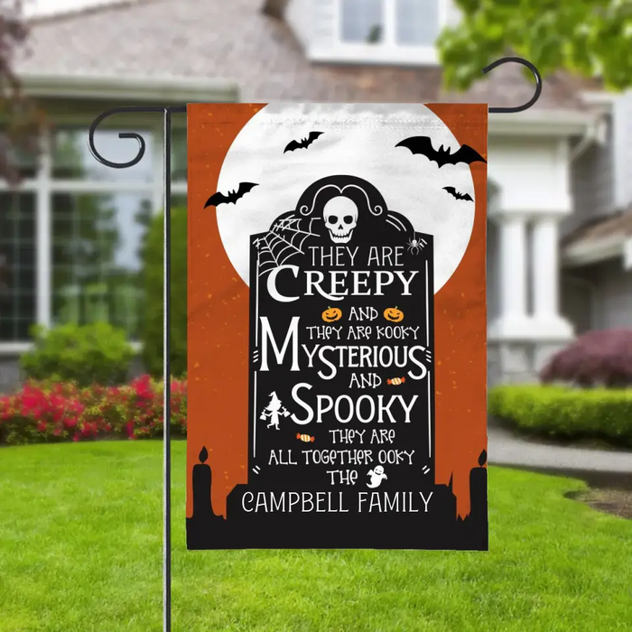 They're Creepy and They're Kooky - Custom Halloween Garden Flag