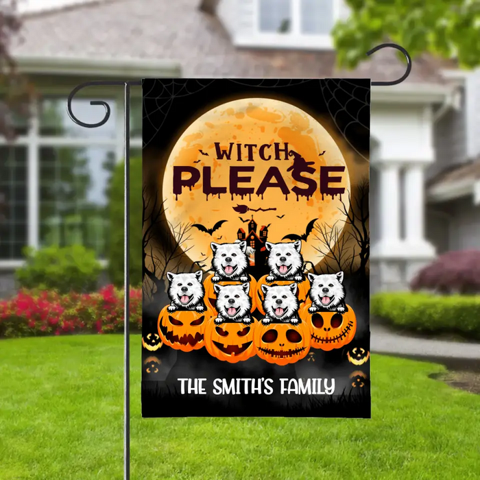 Personalized Garden Flag, Up To 6 Pets, Witch Please - Halloween Gift, Gift For Dog Lovers, Cat Lovers