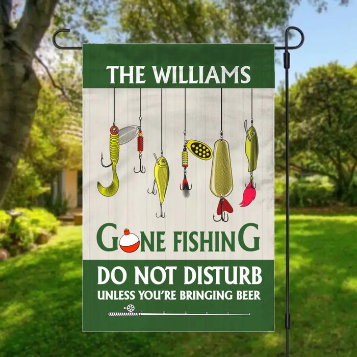 Personalized Garden Flag, Fishing Lure Family, Gift for Family, Fishing Lovers