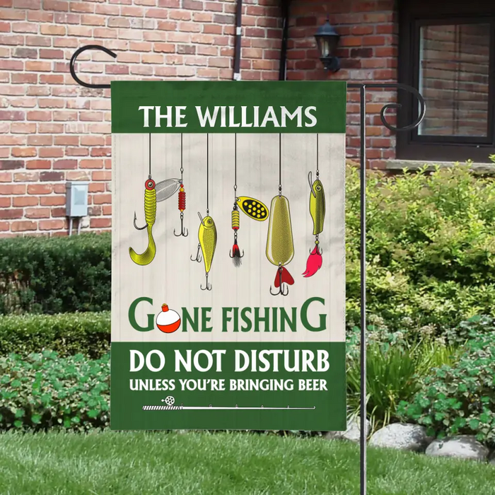 Personalized Garden Flag, Fishing Lure Family, Gift for Family, Fishing Lovers