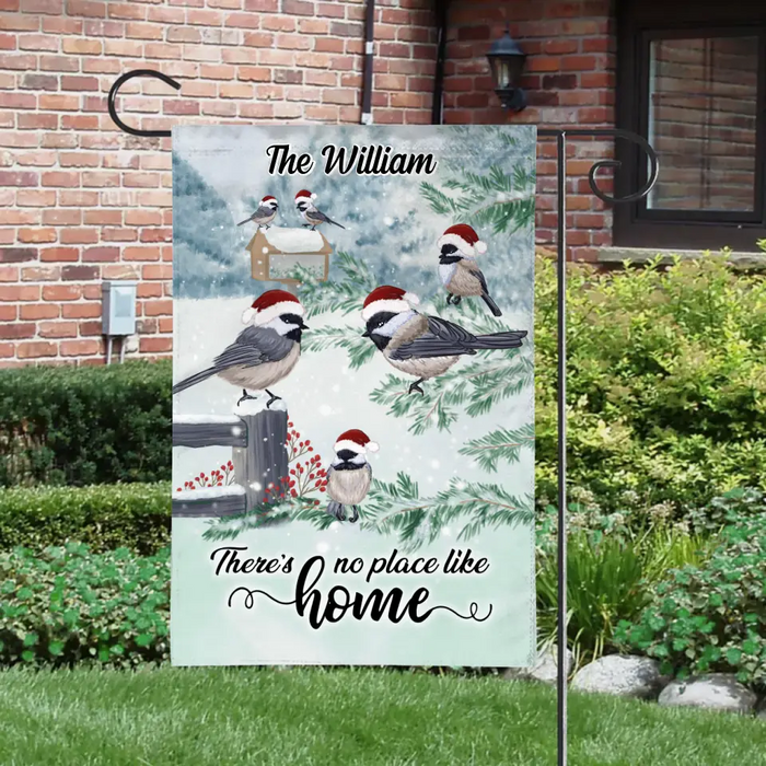 Personalized Garden Flag, There's No Place Like Home, Bird Family, Gift for Family, Christmas Gift