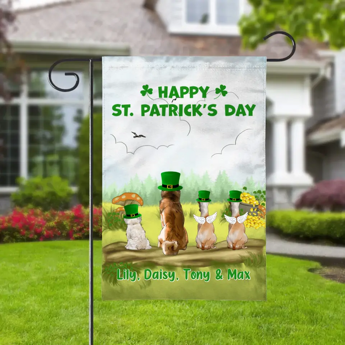 Happy St. Patrick's Day - Personalized Garden Flag For Dog Lovers