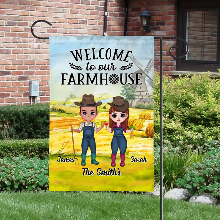 Welcome To Our Farmhouse - Personalized Garden Flag For Couples, Him, Her, Farmer