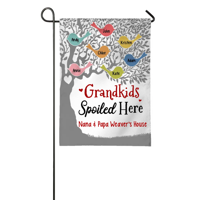 Grandkids Spoiled Here - Personalized Gifts Custom Garden Flag for Grandparents